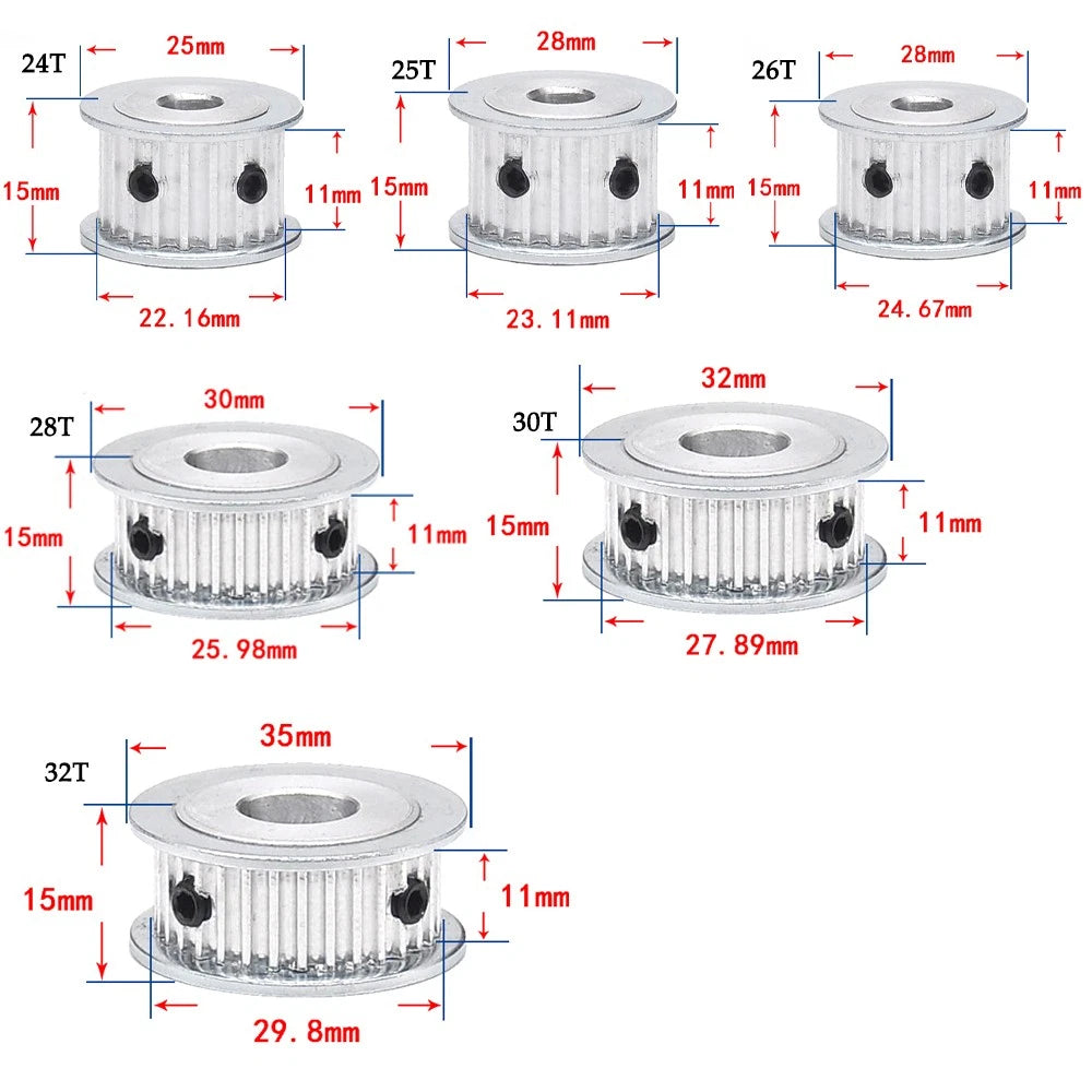 3M Timing Belt Drive Pulley AF-Type Pitch 3mm For CNC Step Motor 12~32 Teeth