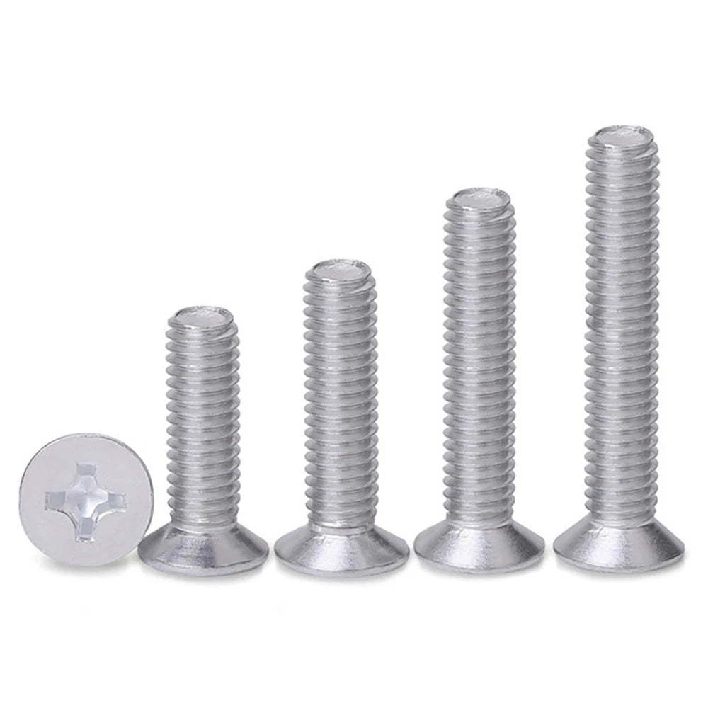 Phillips Countersunk Machine Screws DIN 965 | 6063 Aluminum | M1.7–M6