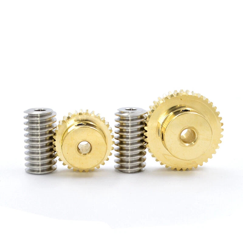 0.8 Module 20T to 60T Gear Copper Worm Wheel Gear & Worm Gear Shaft Bore 5-12mm