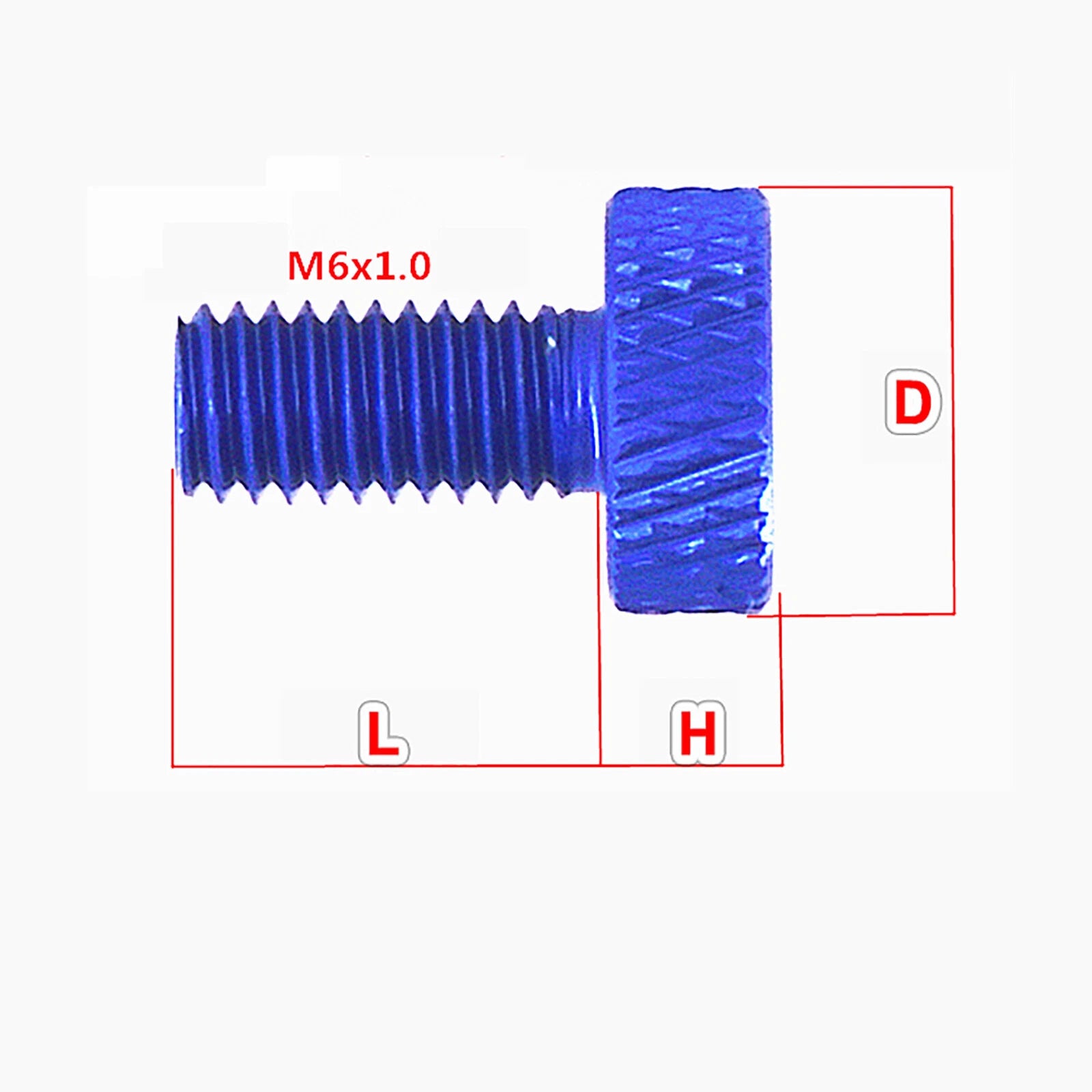M6 Knurled Thumb Screws PC Case Thumbscrew Flat Knob Bolt - Al Alloy Multicolor