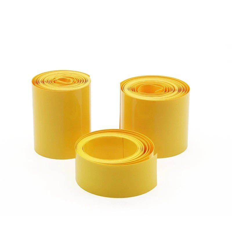 Yellow PVC Heat Shrink Tubing — 7mm to 200mm Flat Width, Battery & Wire Insulation Sleeve - HomeDIYer
