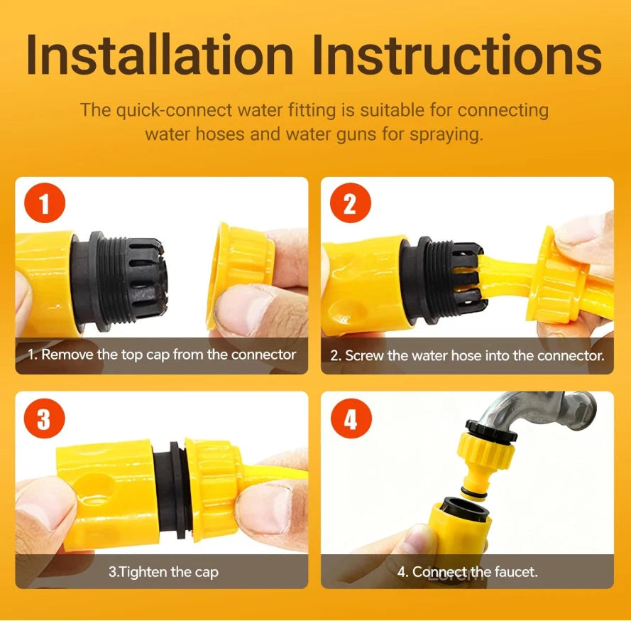 1/2/3/4/5 Sets Universal Plastic Water Connector 1/2" 3/4" Hose Plumbing Fitting