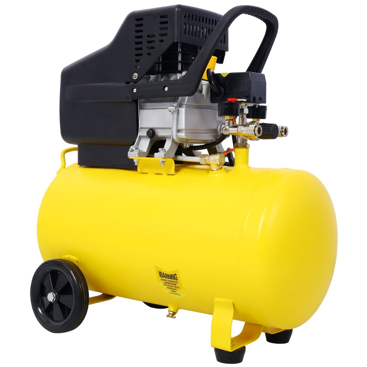 4.5HP Portable 13 Gallons Oil - Lubricated Air Compressor Tank Ultra Quiet Horizontal Tank Adjustable Pressure with Built - in Wheel - HomeDIYer