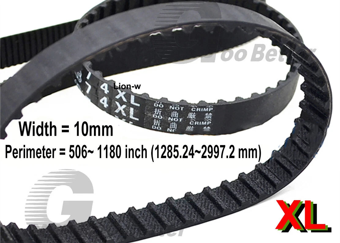 XL Rubber Timing Belts — 10mm Wide, 506XL to 1180XL | Replacement Drive Belts