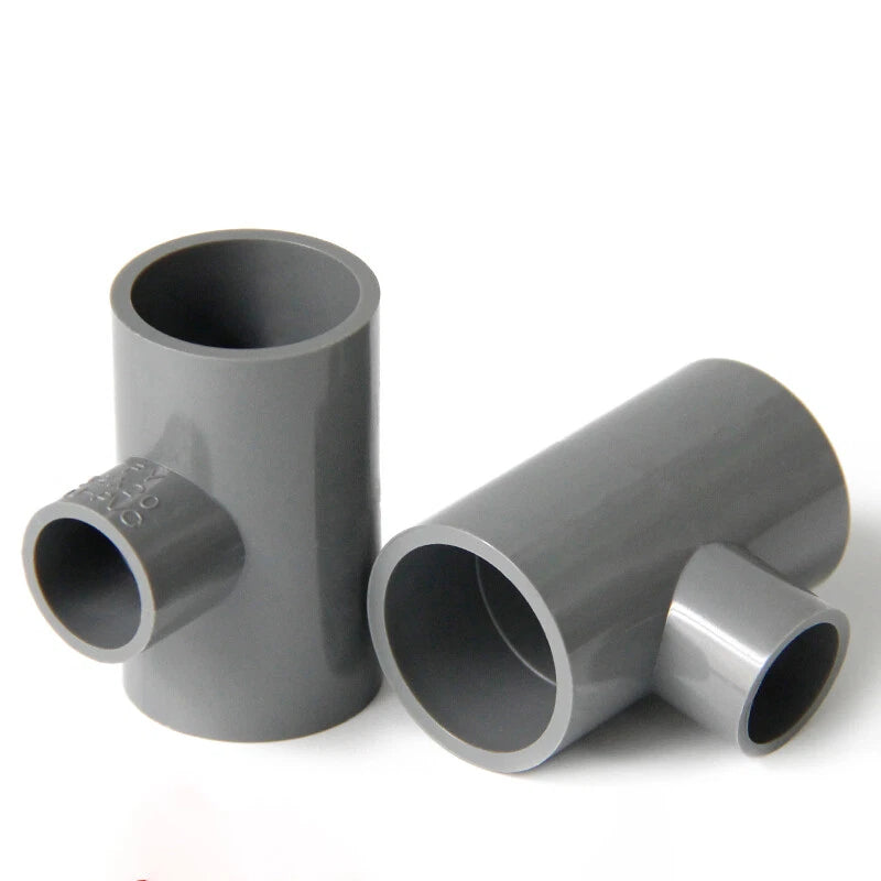 PVC Reducing Tee Pipe & Fittings Solvent Weld Pressure Adapter Connector Grey