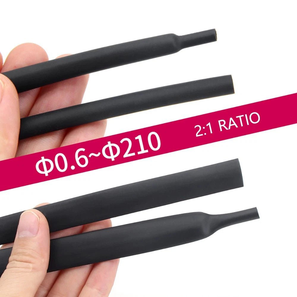 Heat Shrink Tubing 2:1 Ratio — 1 to 210mm Diameter, 7 Colors, Cut - to - Length - HomeDIYer