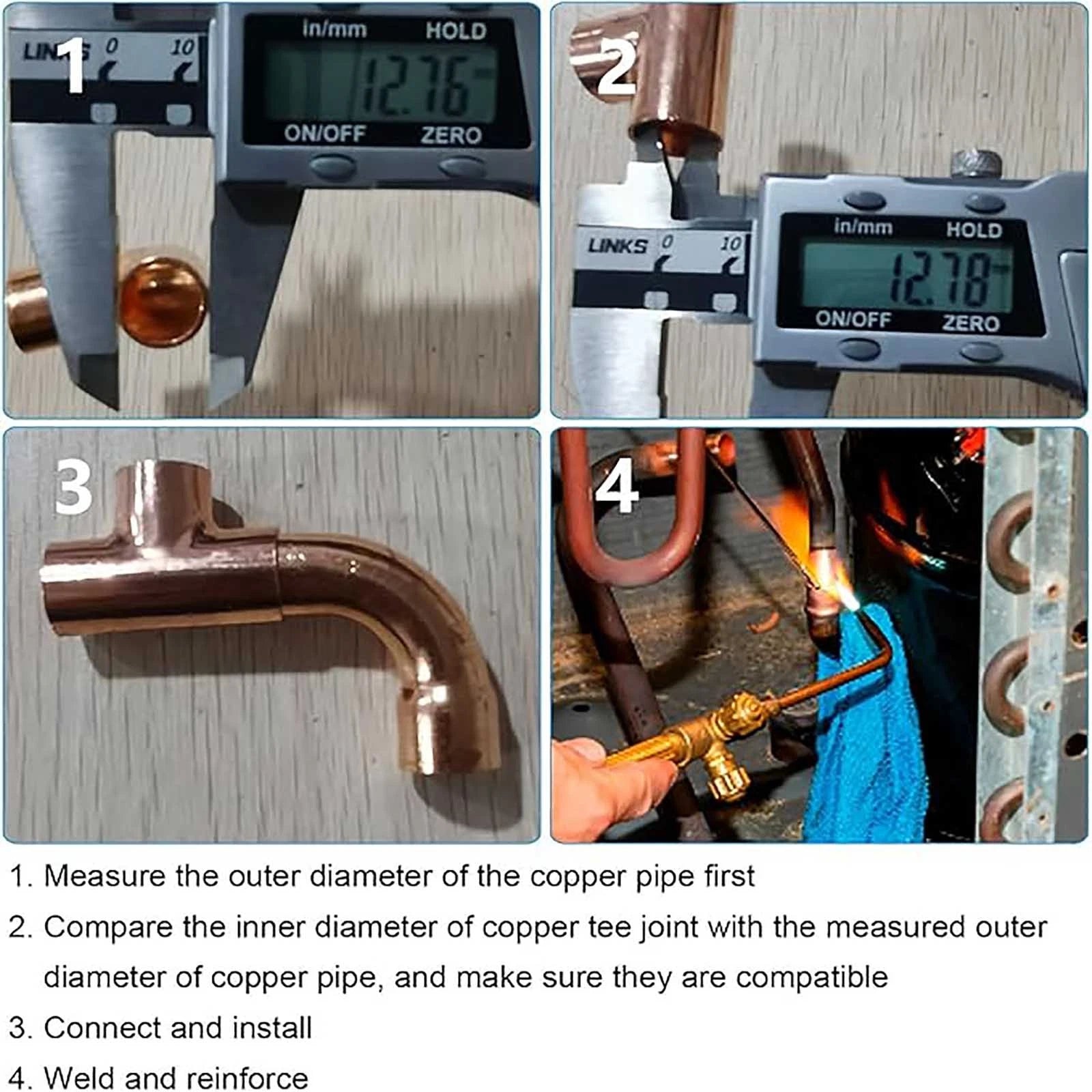 End Feed Copper Equal Tee Fittings | WRAS Approved | 6mm–89mm