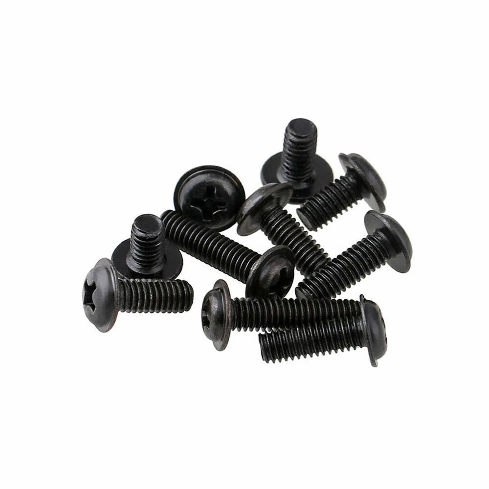 Black Zinc Flange Phillips Pan Head Machine Screws M1.4 M2 M2.5 M3 M4 M5 M6 — Washer-Free Metric Bolts