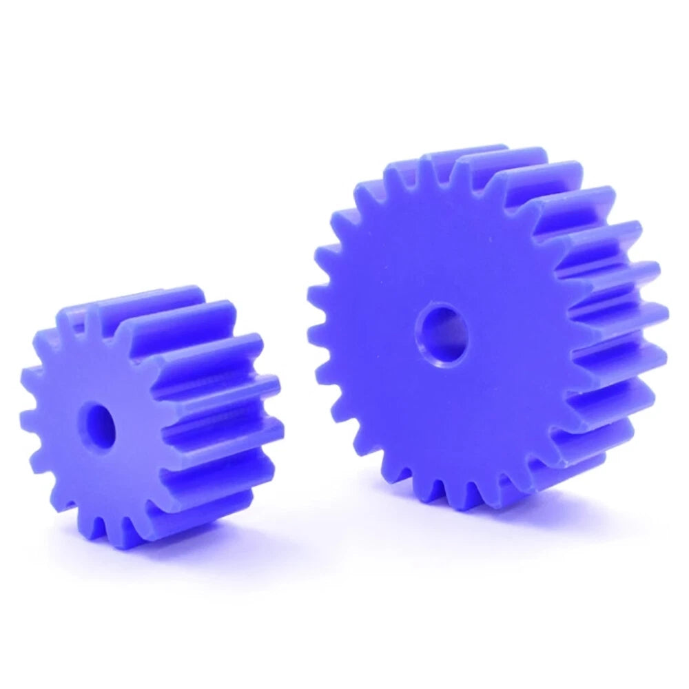 1.5 Modulus Blue Nylon Spur Gear, Flat Gears 12 to 100 Teeth, 6mm/8mm/10mm Bore