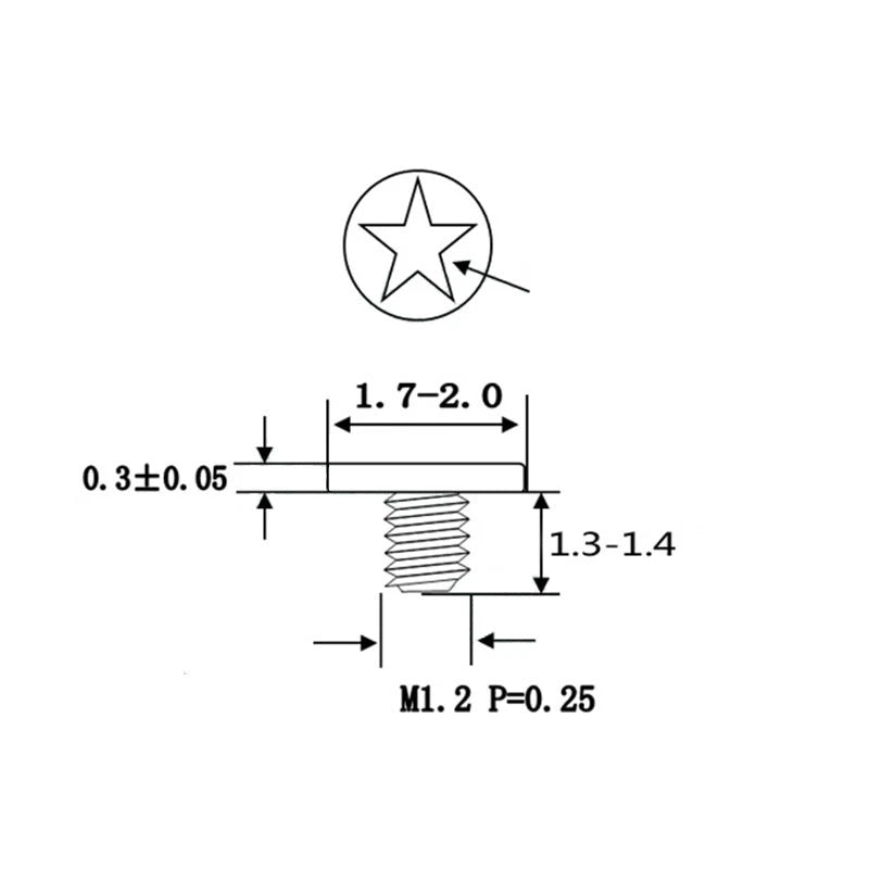 M1 M1.2 Stainless Steel Five - Star Pentalobe Machine Screws — Micro Threaded Fasteners - HomeDIYer