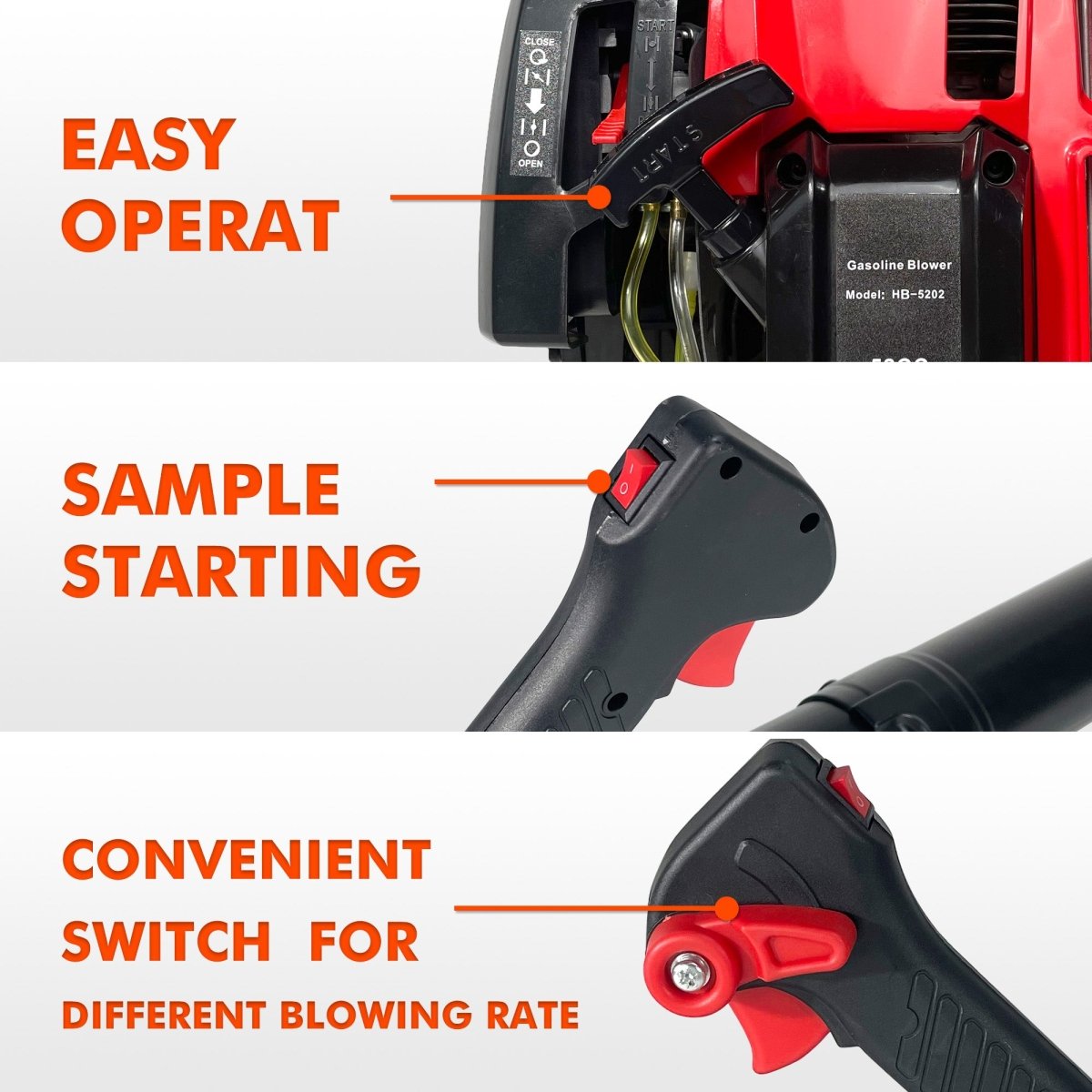 Backpack Gas Leaf Blower,76CC,660CFM,200MPH ,4 Stroke Air Cooling Gas Backpack Grass Blower,Snow Blower EPA Compliant - HomeDIYer