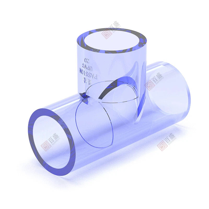 PVC Clear Water Pipe Fittings – Tee, Elbow & Straight Connectors for Fish Tank & Pond (20–50mm)