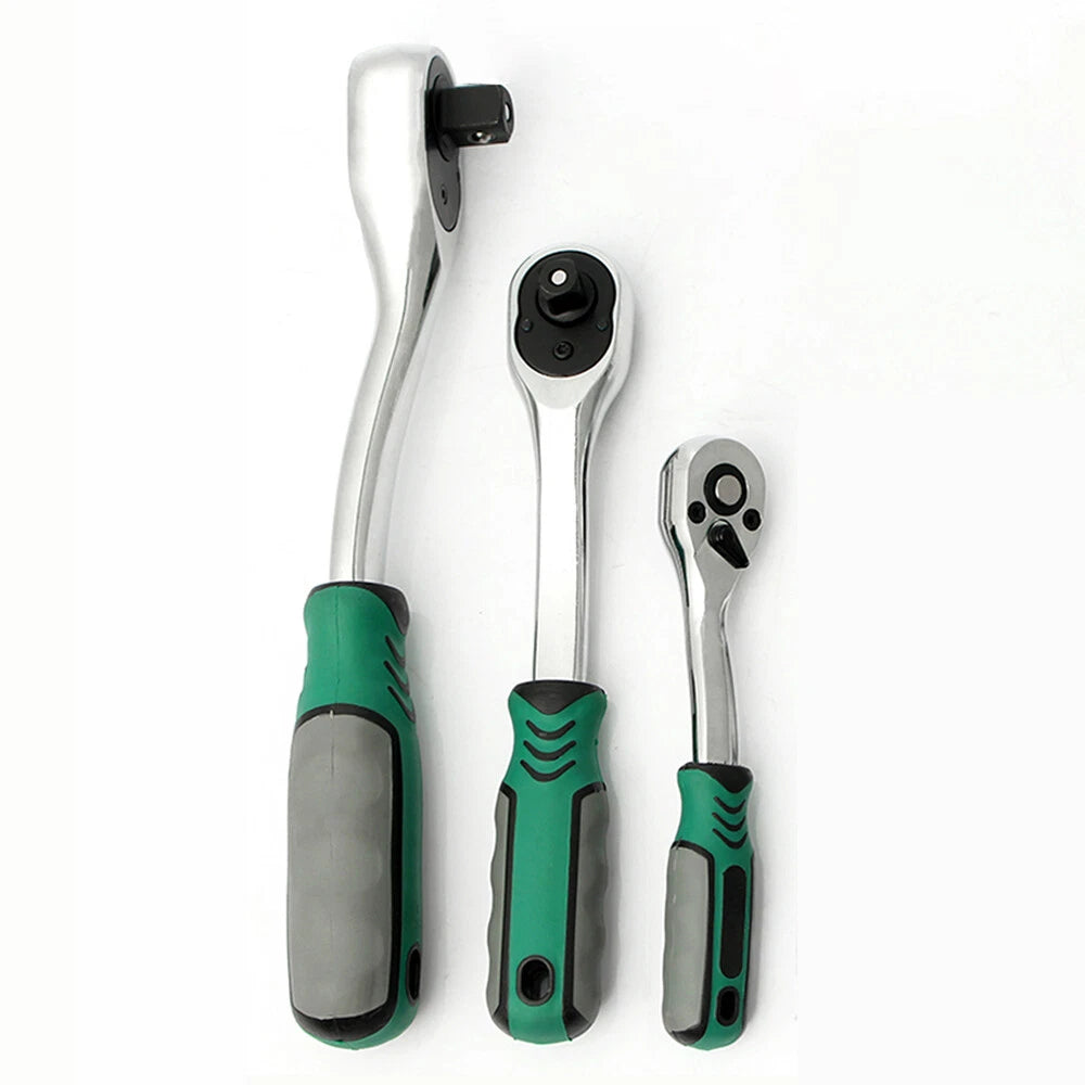 1/4" 3/8" 1/2" Drive Ratchet Socket Wrench Handle Quick-Release Spanner 72 Tooth