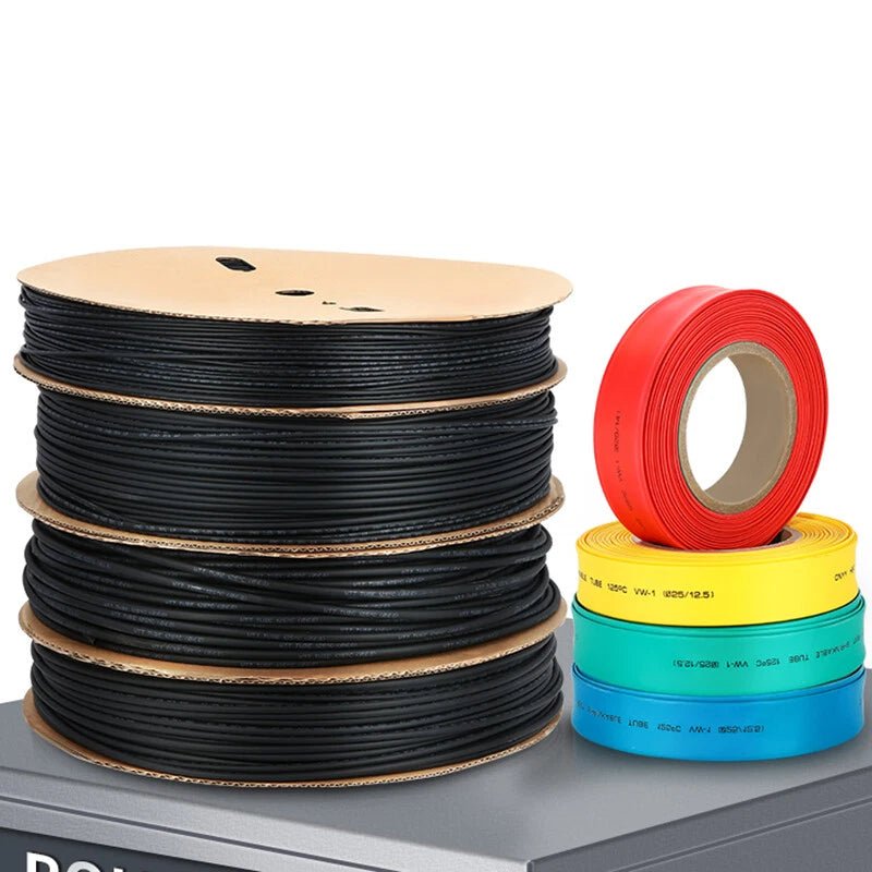 Black Heat Shrink Tubing 10mm–45mm | Polyolefin Electrical Sleeving — 25M / 50M / 100M Rolls - HomeDIYer