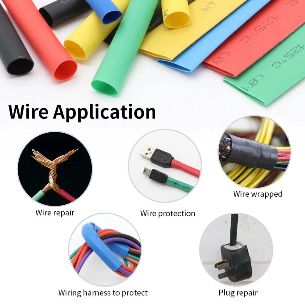3:1 Heat Shrink Tubing with Adhesive Glue Lining — φ1.6mm to φ85mm, 8 Colors