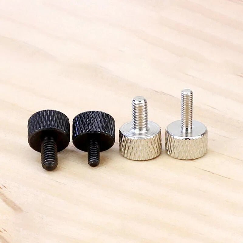 Knurled Thumb Screws Carbon Steel Round Hand Grip Knob Bolts M3 M4 Black Silver - HomeDIYer