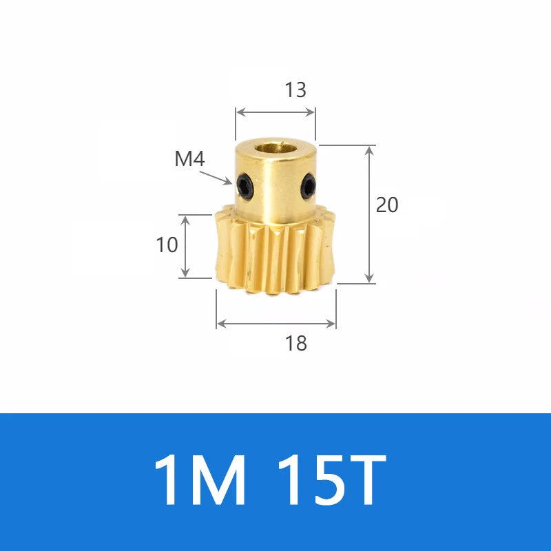 Brass Worm Wheel Gear 1/1.5 Modulus Transmission Gear Worm Rod Worm Gear Shaft