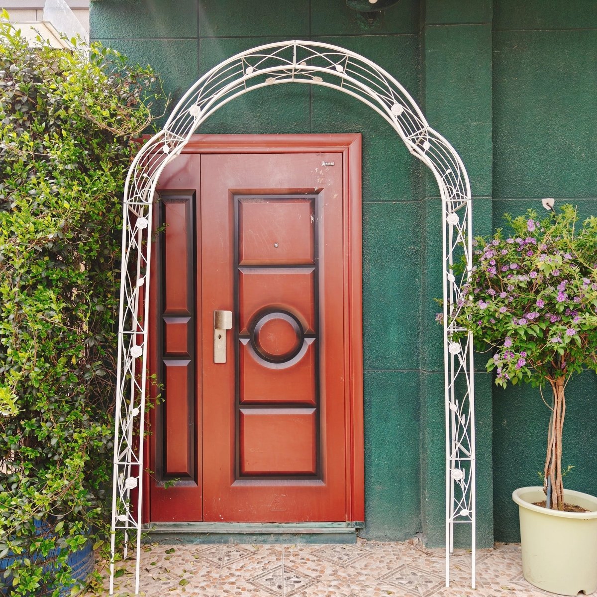 Metal Garden Arch Assemble Freely with 8 Styles Garden Arbor Trellis Climbing Plants Support Rose Arch Outdoor Arch Wedding Arch Party Events Archway Cream White - HomeDIYer
