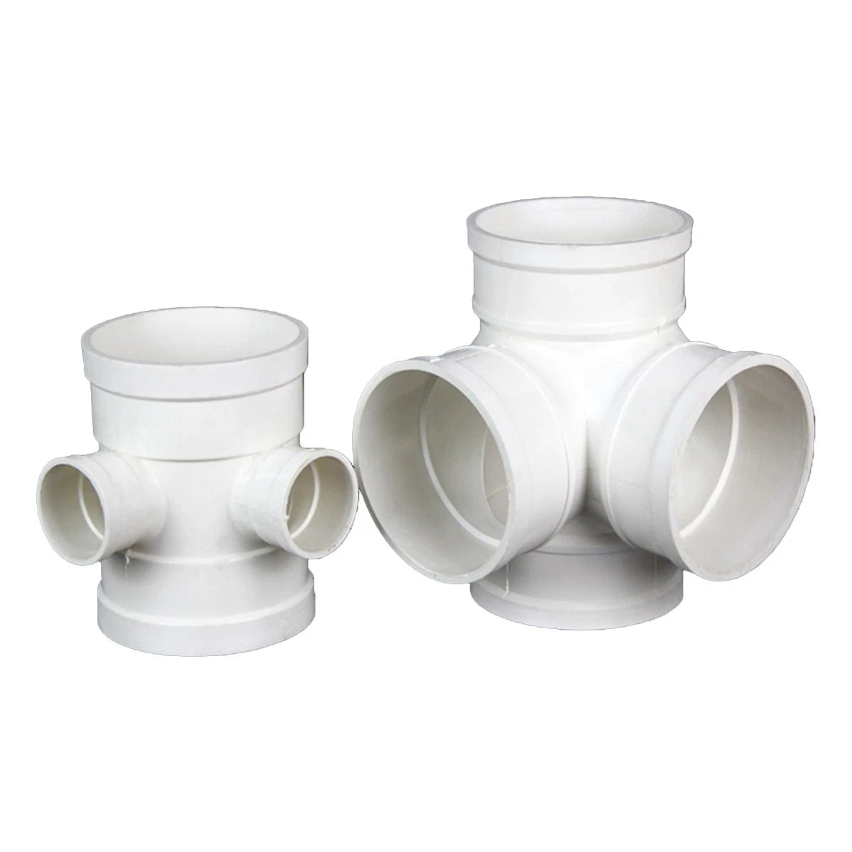 PVC 4-Way Cubic Equal Reducer Drainage Pipe Connectors Tube Fittings Adapters