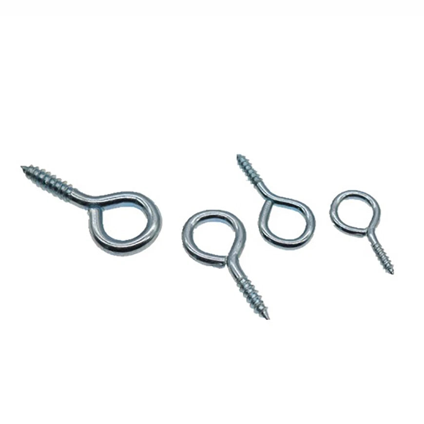 Zinc-Plated Steel Screw-In Eye Hooks — Heavy Duty, 2–3.7mm Wire, Marine & Outdoor