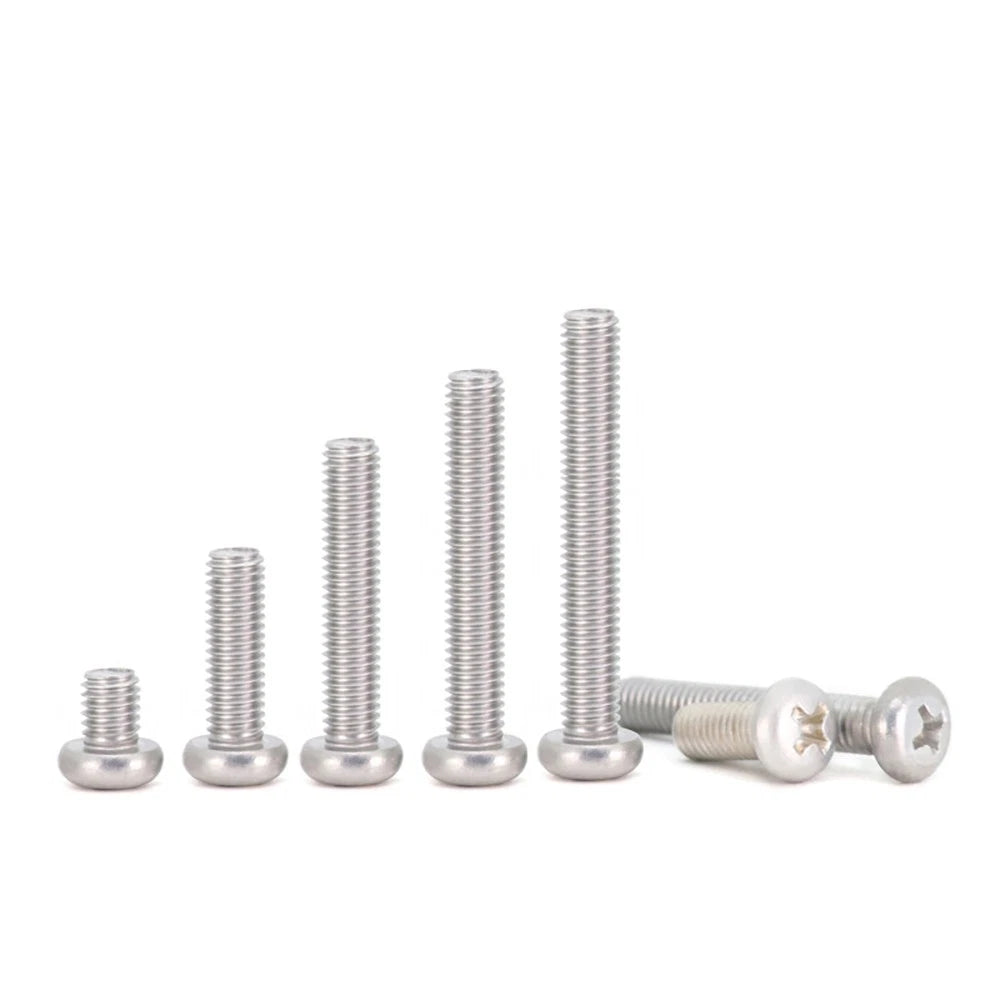 6063 Aluminium Phillips Pan Head Machine Screws DIN 7985 — M1.7 to M6 Metric