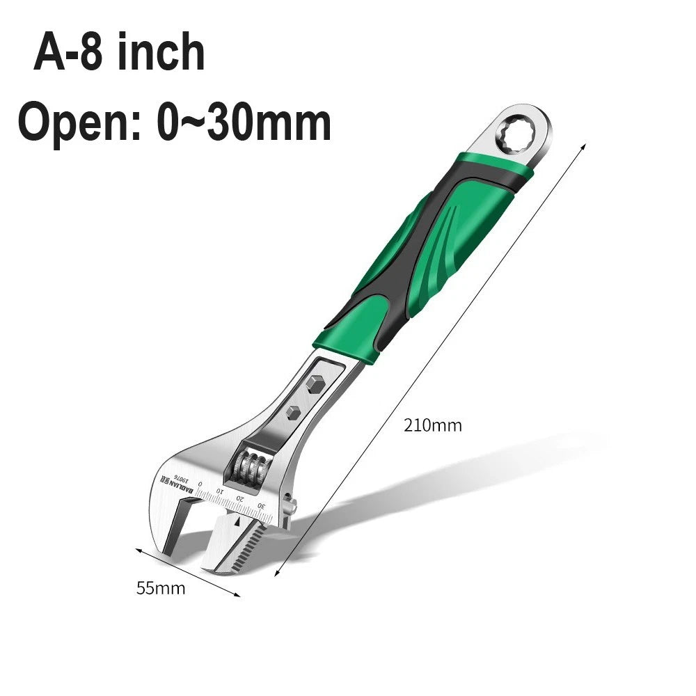 Adjustable Spanner Wrench 6 8 10 12"  Cr-V Steel Metric Scale Strong Grip Handle