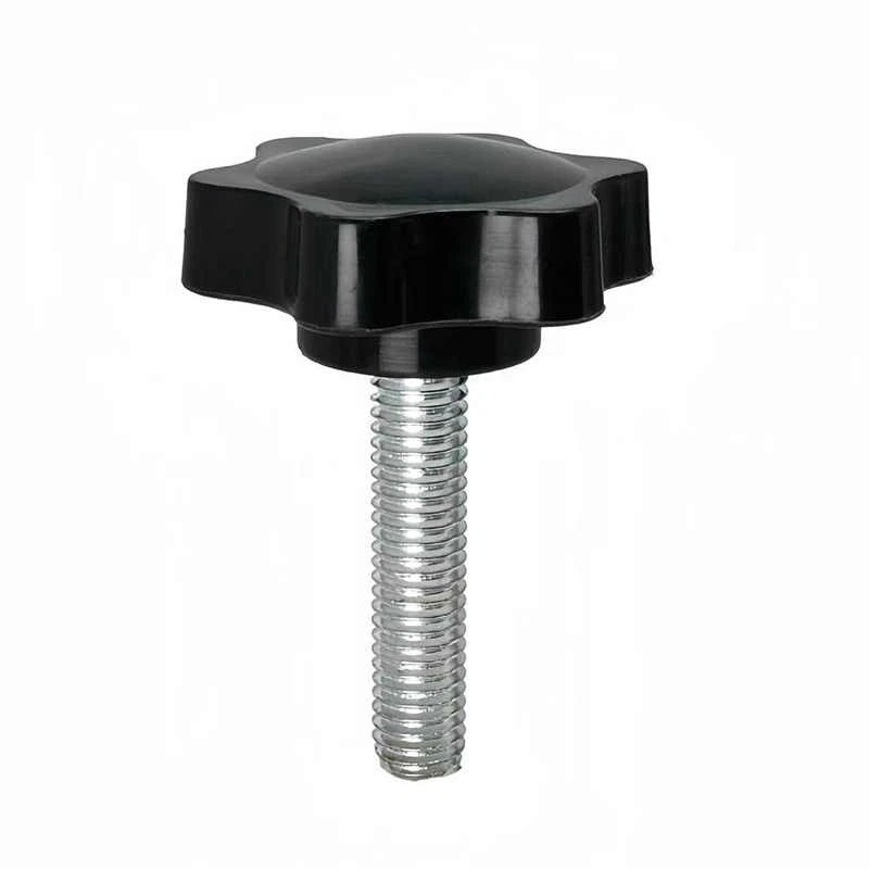Plastic Black Rosette Thumb Screws M6 M8 M10 M12 Knob Bolt Star Head 38 48mm