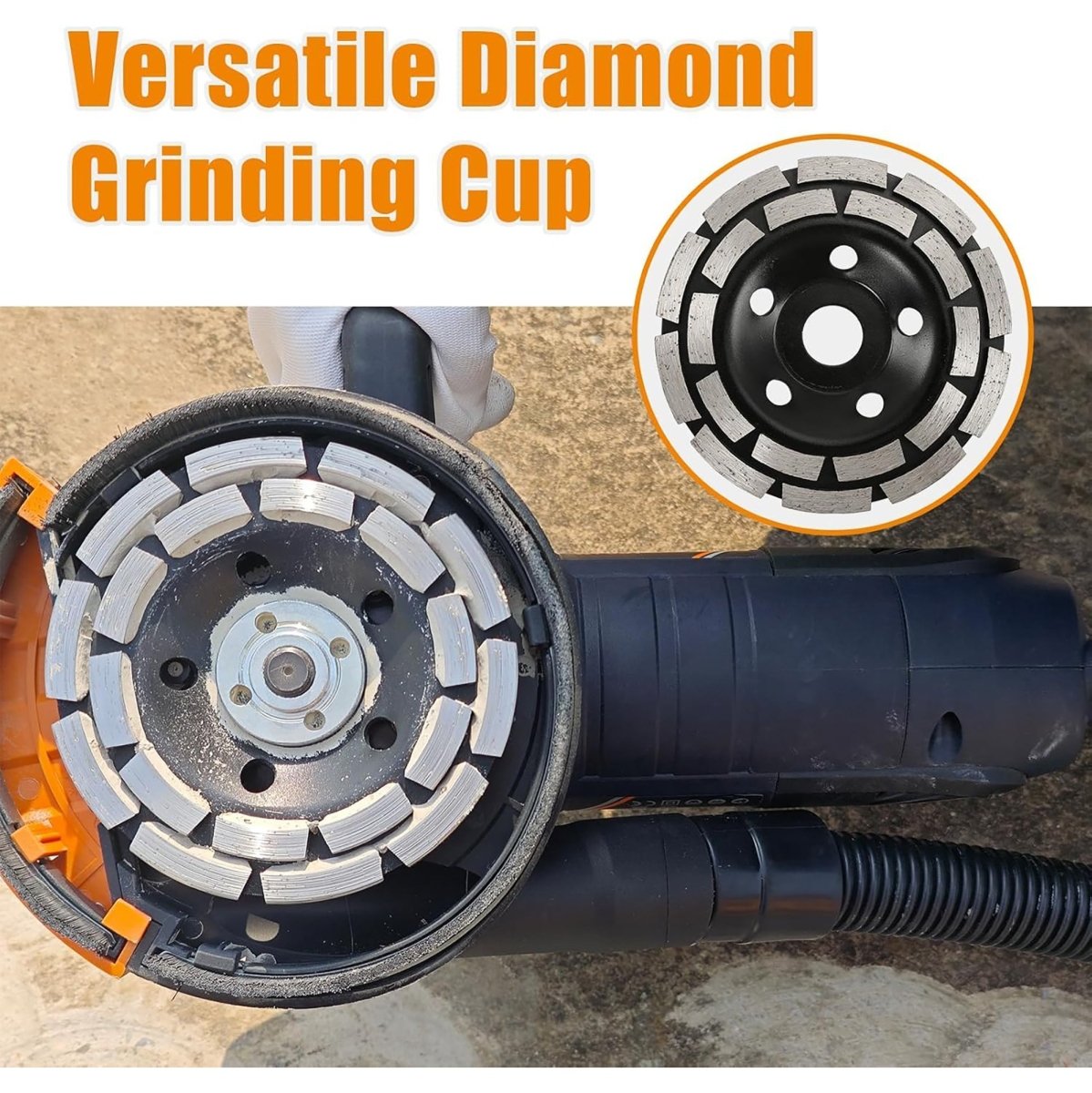 5 Inch Concrete Surfacing Grinder, 1500W 14A Motor, 7 Adjustable Speed Angle Grinder Kit with Diamond Disc, Removable Guard, Concrete Sander for Polishing and Grinder Stone Cement Marble Granite - HomeDIYer