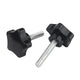 M10 Plastic Five‑Star Thumb Screws – Hand Clamping Knob Bolts, 25‑80mm Lengths (Black)