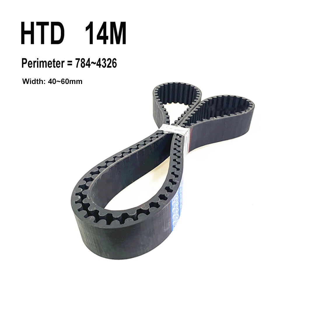 HTD14M Timing Belt Closed Loop Synchronous Belt Pitch 14mm Width 40–75mm for CNC Pulley