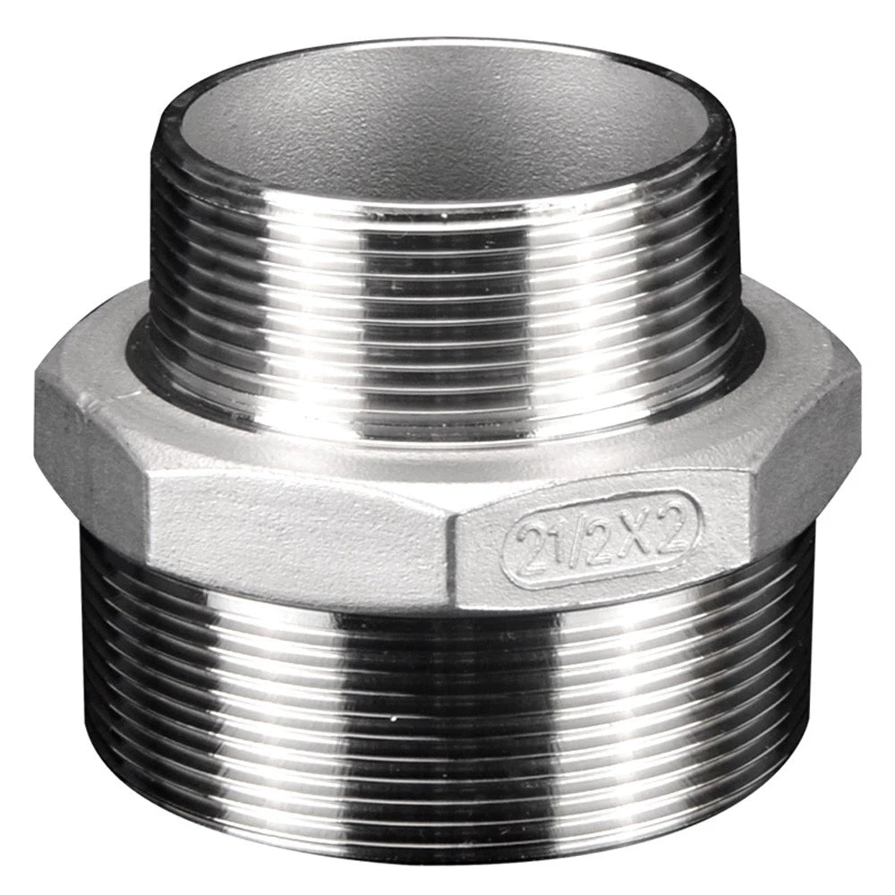 Stainless Steel Threaded Pipe Reducer Nipple — BSP Male to Male Fitting
