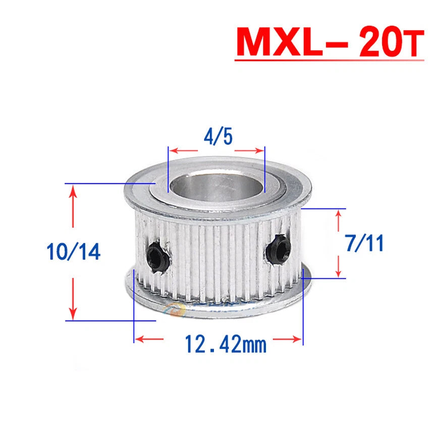 MXL 20T-60T Timing Belts Pulley Pitch 2.032mm AF-type CNC Drive Width 7mm 11mm