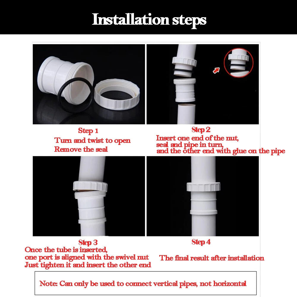 PVC Drainpipe fittings Water pipe  50mm 75mm 110mm 160mm 200mm telescopic pipe
