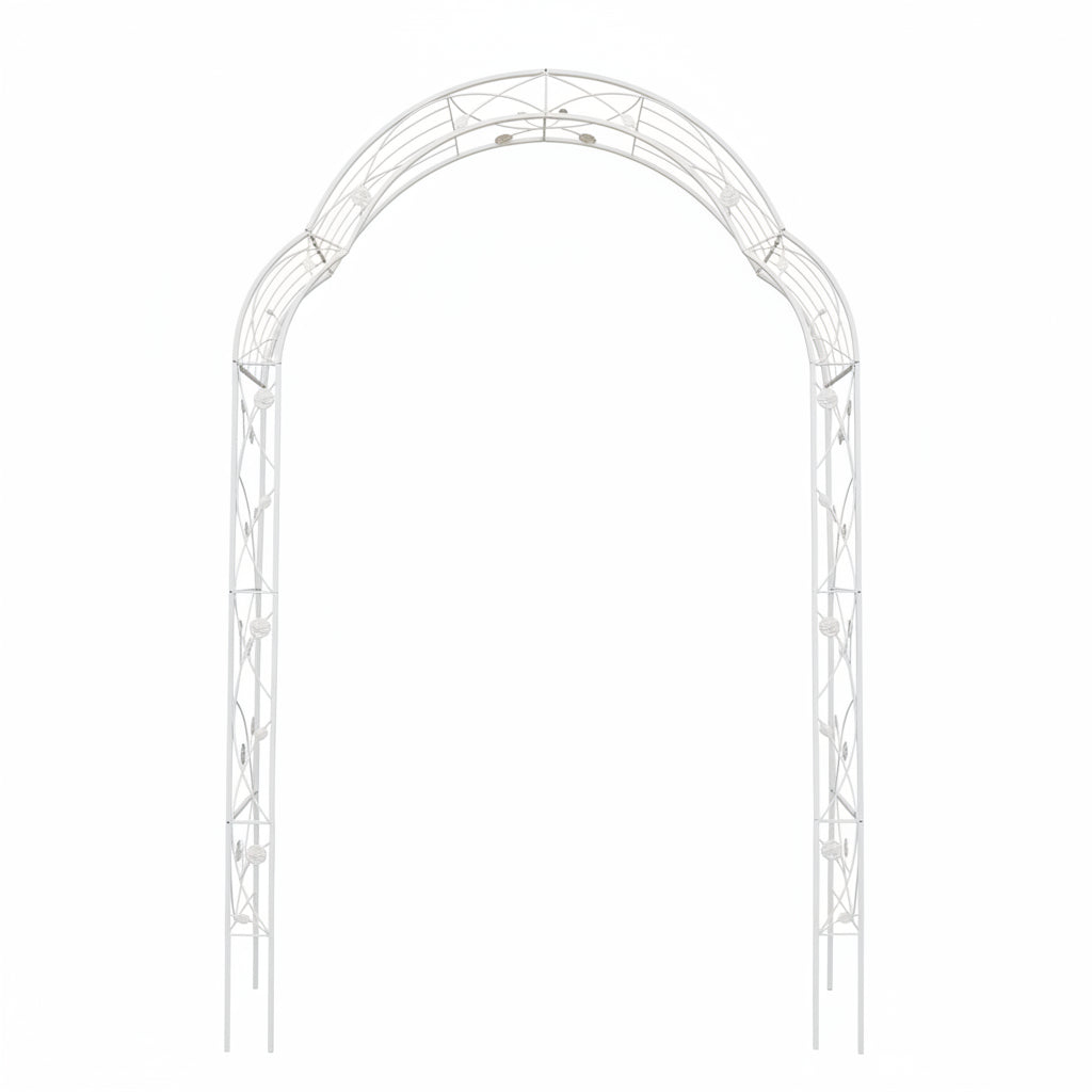 Metal Garden Arch 8 Styles Cream White Galvanized Climbing Plants Wedding | HomeDIYer
