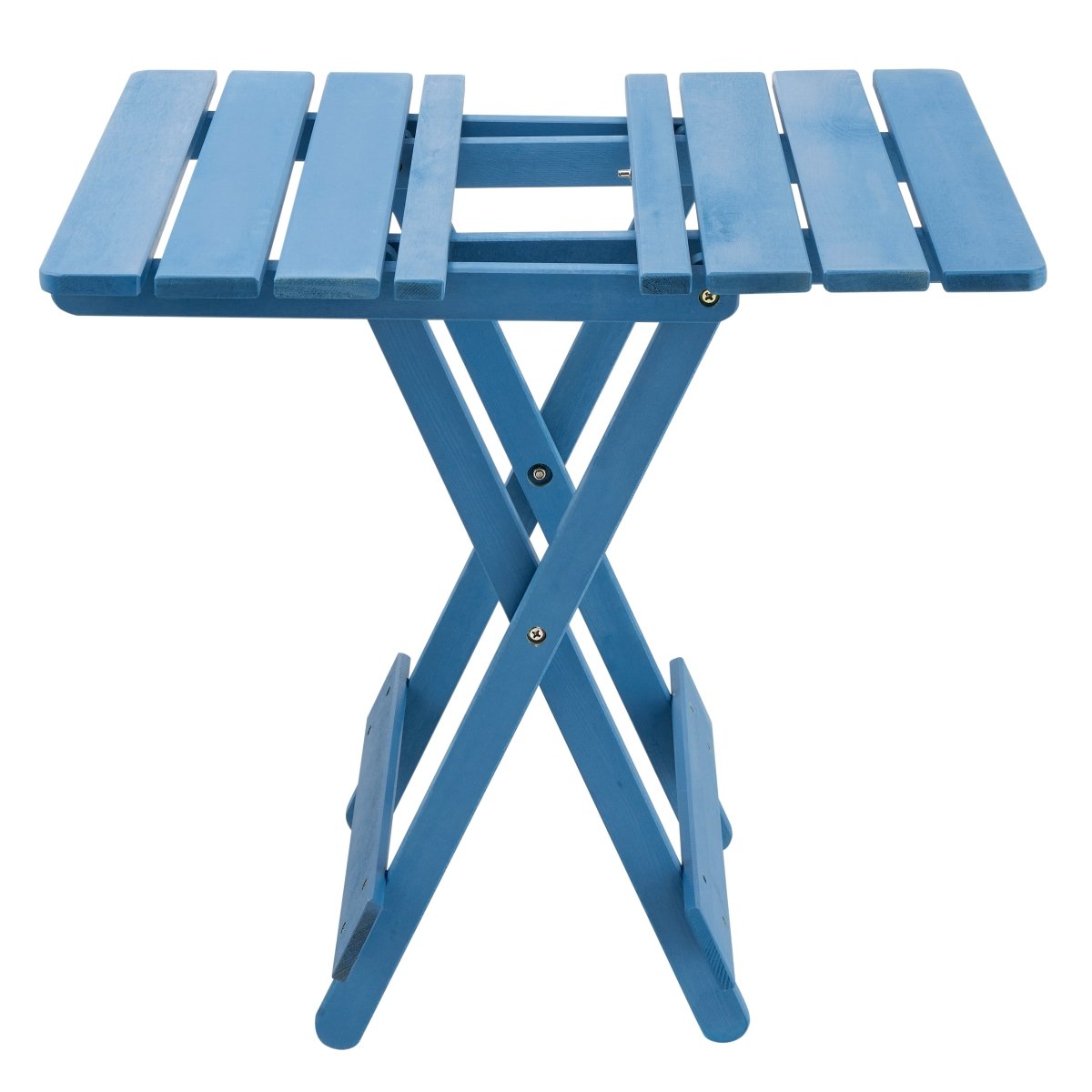 Folding Square Table Patio Outdoor solid wood Table for Backyard, Balcony, Portable Design Space - Saving Blue Color - HomeDIYer