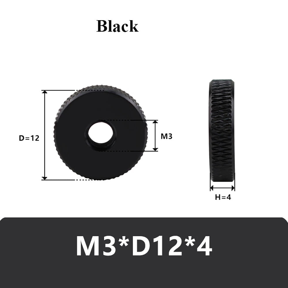 M3–M10 Aluminum Anodized Knurled Thumb Nuts – Flat Through Hole Hand Screws (5 Colors) - HomeDIYer