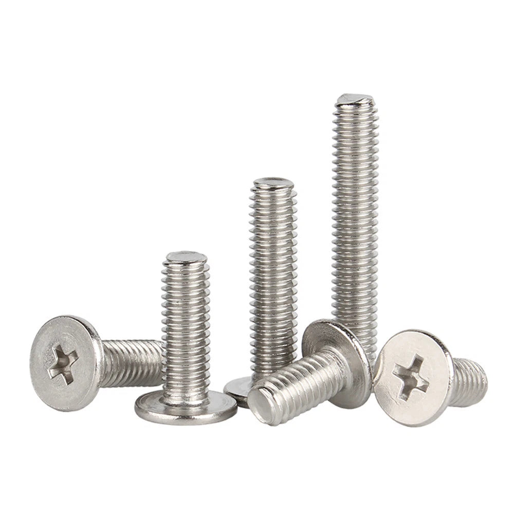 M2–M8 Phillips Flat Head Machine Screws – A2 Stainless Steel for Laptop & Notebook Repair (2–50mm Lengths)