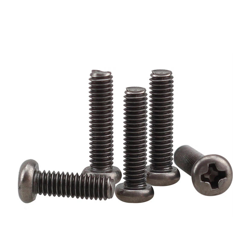 M1.4–M4 Titanium Alloy Phillips Pan Head Machine Screws – Cross Bolts, 5–16mm Lengths