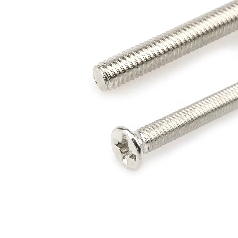 M3 Countersunk Phillips Machine Screws – Nickel Plated Carbon Steel, Fully Threaded (5–30mm)