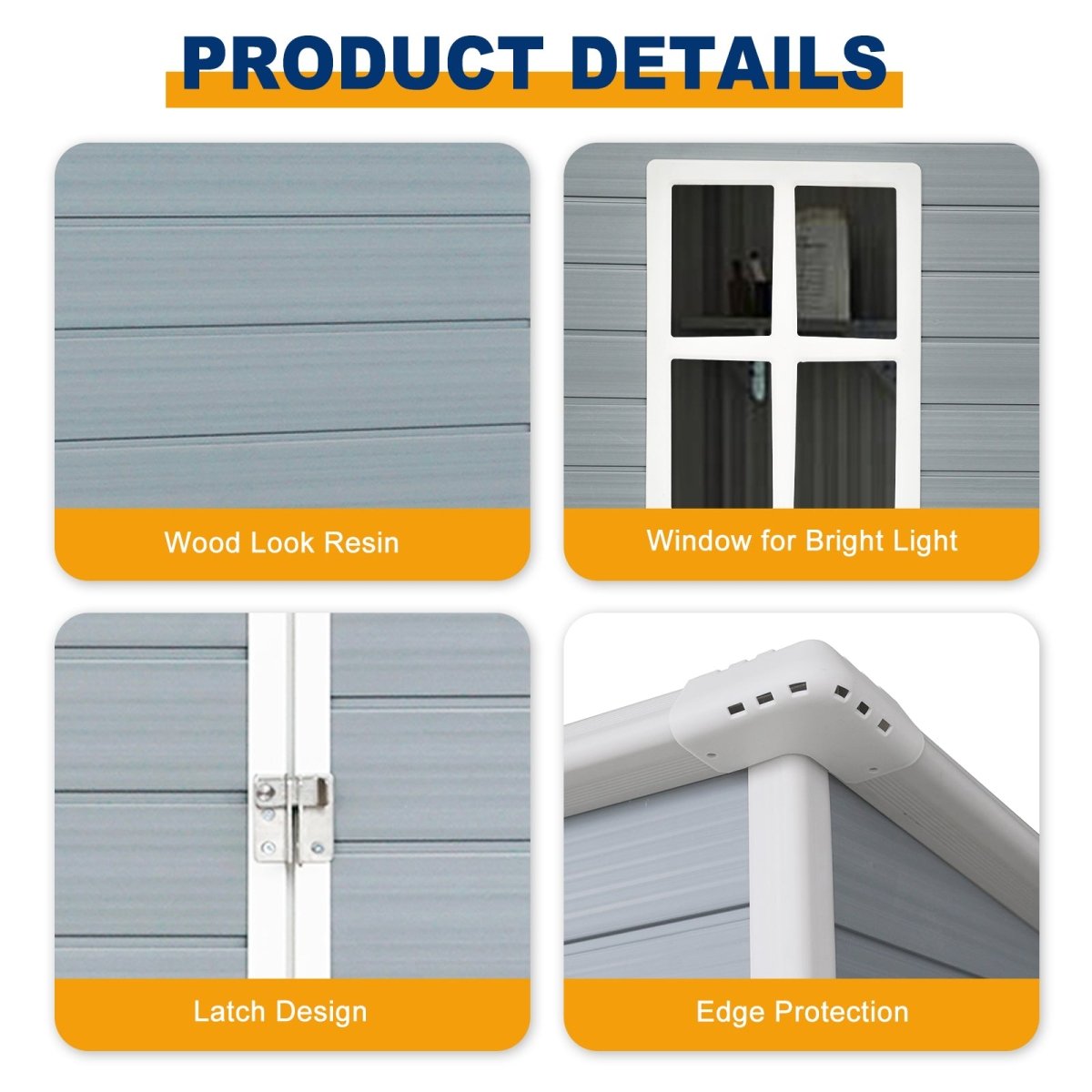 5ft x 3ft Resin Outdoor Storage Shed Plastic Garden Sheds with Floor and Lockable Door for Backyard, Lawn, Grey - HomeDIYer