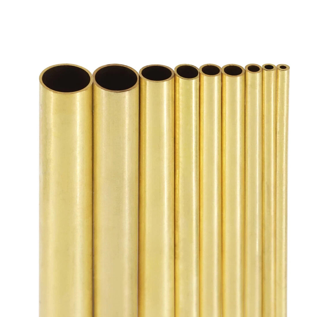 H65 Brass Round Tube — OD 0.5–40mm, Length 300mm (≈11.8"), DIY & Model Making
