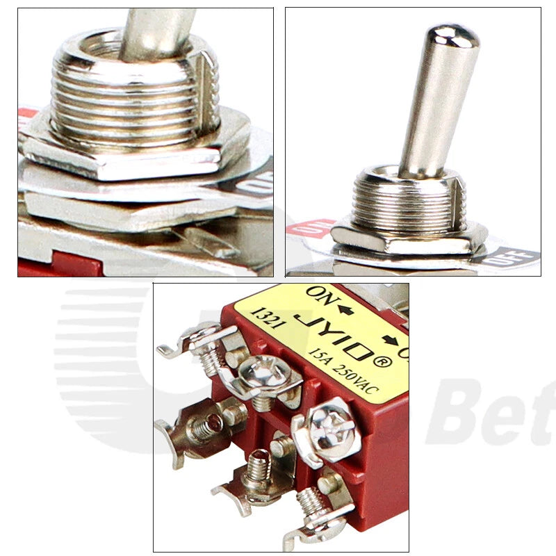 Toggle Switch SPST SPDT DPST DPDT 250V AC 15A — E-TEN & BEM Series with Waterproof Cover