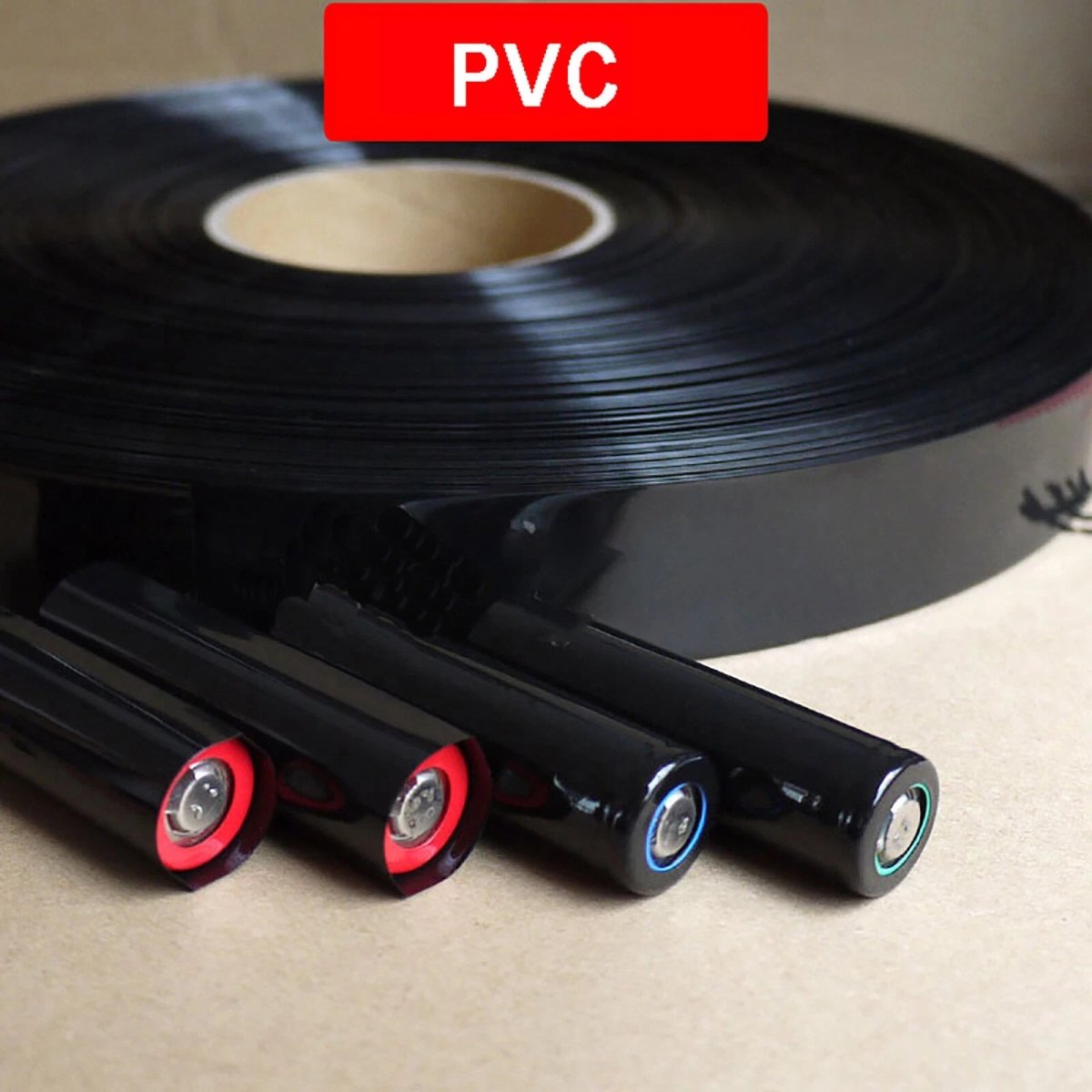 PVC Heat Shrink Tubing for RC Battery Packs — 9mm to 210mm Flat Width, Black & Blue - HomeDIYer