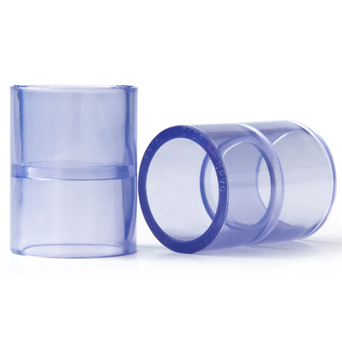 Transparent PVC Straight Pipe Coupling — Socket Fitting for Water Lines