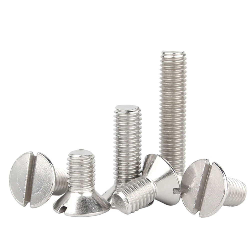 M1.6–M8 A2 Stainless Steel Flat Head Slotted Machine Screws | Countersunk Bolts