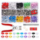 10 Colors Metal Sewing Buttons Hollow Solid Prong Press Studs Snap Fasteners For Clothes Bags 100/200 Set