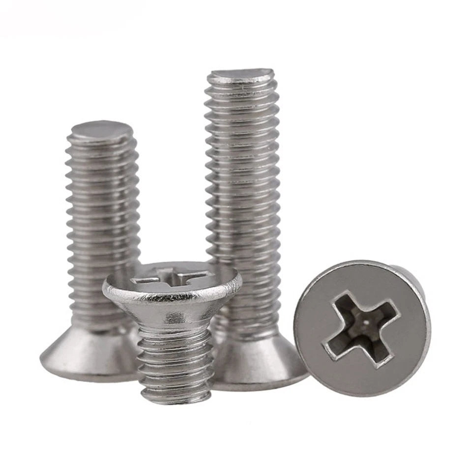 A2 Stainless Steel Phillips Countersunk Flat Head Machine Screws M3 GB/T 819 — 4mm to 80mm, Variable Pack Quantities