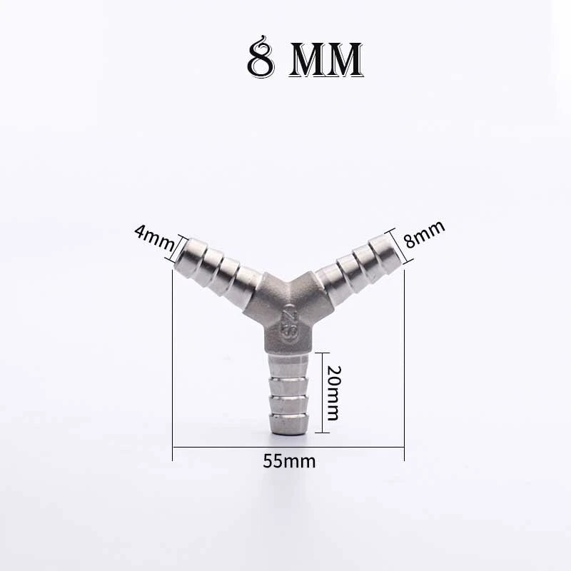 Y Piece Hose Joiner – Stainless Steel Barbed Connector for Air, Fuel & Water Lines