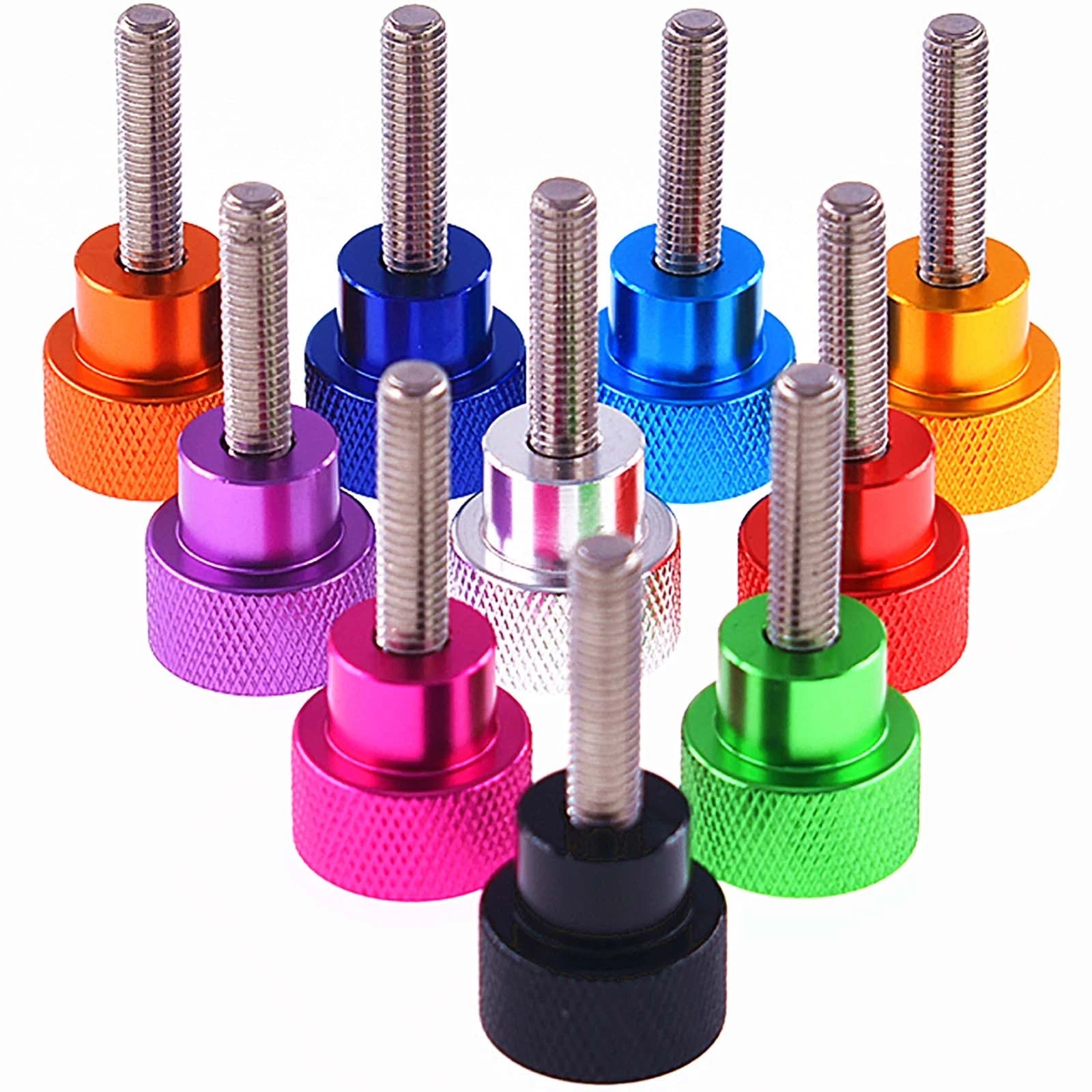 Knurled Thumb Screws With Step Hand Grip Knob Round Bolts M8 Head Width: 20mm