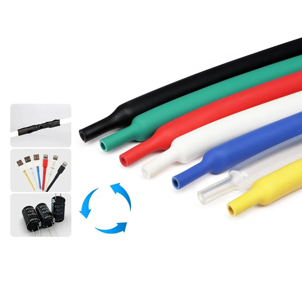 3:1 Heat Shrink Tubing with Adhesive Glue Lined — 1.5mm to 65mm, Multiple Colors